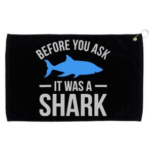 It Was A Shark Funny Amputee Prosthetic Surgery Graphic Grommeted Golf Towel