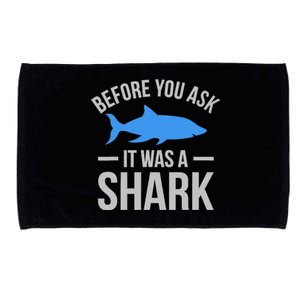 It Was A Shark Funny Amputee Prosthetic Surgery Graphic Microfiber Hand Towel