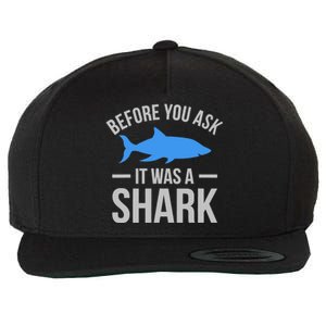 It Was A Shark Funny Amputee Prosthetic Surgery Graphic Wool Snapback Cap