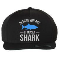 It Was A Shark Funny Amputee Prosthetic Surgery Graphic Wool Snapback Cap