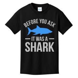 It Was A Shark Funny Amputee Prosthetic Surgery Graphic Kids T-Shirt