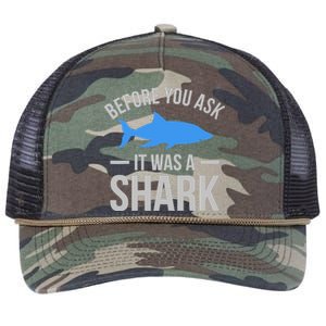 It Was A Shark Funny Amputee Prosthetic Surgery Graphic Retro Rope Trucker Hat Cap