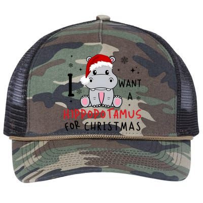 I Want A Hippopotamus For Christmas Retro Rope Trucker Hat Cap