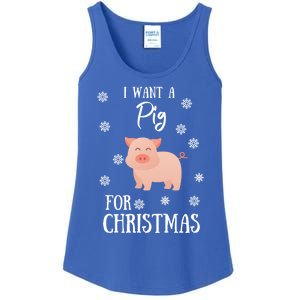 I Want A Pig For Christmas Pig Mom Gift Ladies Essential Tank