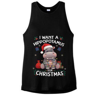 I Want A Hippopotamus For Christmas Xmas Lover Funny Ladies PosiCharge Tri-Blend Wicking Tank