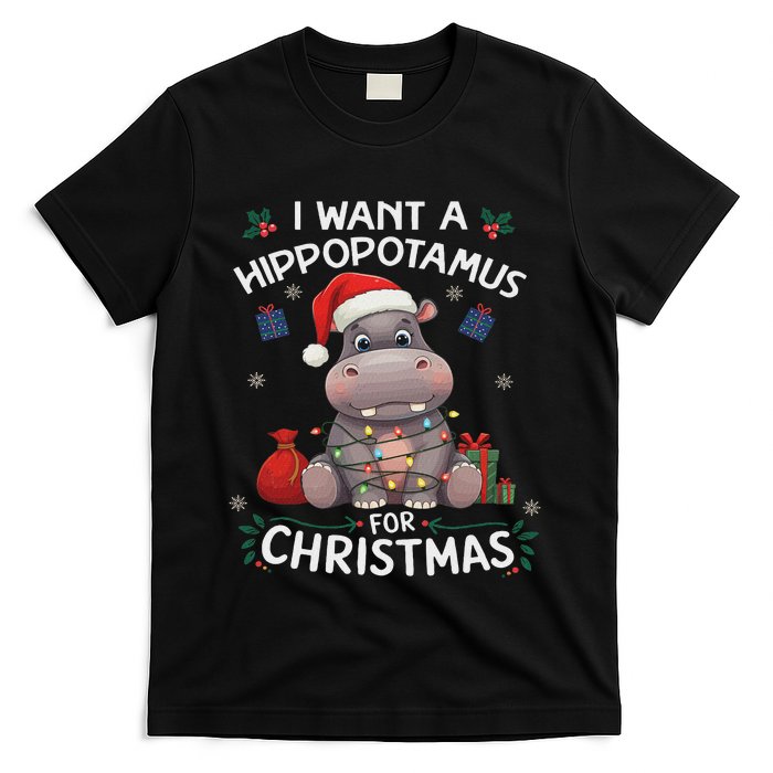 I Want A Hippopotamus For Christmas Xmas Lover Funny T-Shirt