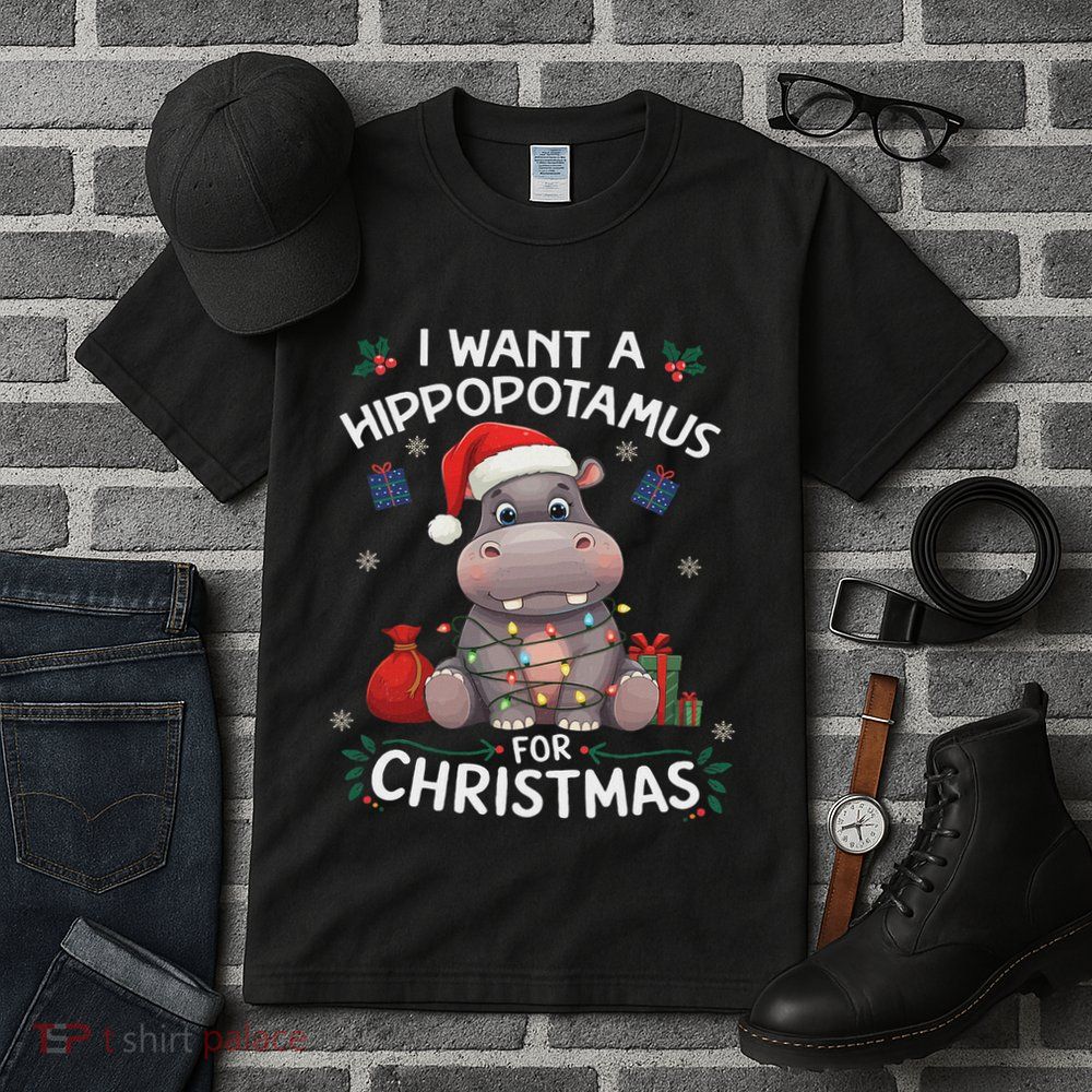 I Want A Hippopotamus For Christmas Xmas Lover Funny Tall T-Shirt