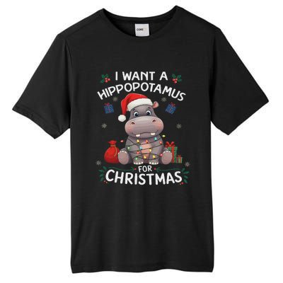 I Want A Hippopotamus For Christmas Xmas Lover Funny Tall Fusion ChromaSoft Performance T-Shirt