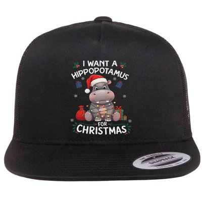 I Want A Hippopotamus For Christmas Xmas Lover Funny Flatbill Hat