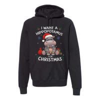 I Want A Hippopotamus For Christmas Xmas Lover Funny Premium Hoodie