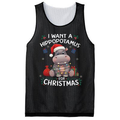 I Want A Hippopotamus For Christmas Xmas Lover Funny Mesh Reversible Basketball Jersey Tank