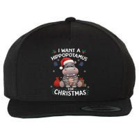 I Want A Hippopotamus For Christmas Xmas Lover Funny Wool Snapback Cap