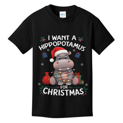 I Want A Hippopotamus For Christmas Xmas Lover Funny Kids T-Shirt
