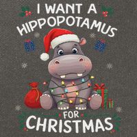 I Want A Hippopotamus For Christmas Xmas Lover Funny Cotton Canvas Backpack