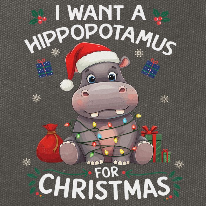I Want A Hippopotamus For Christmas Xmas Lover Funny Cotton Canvas Backpack