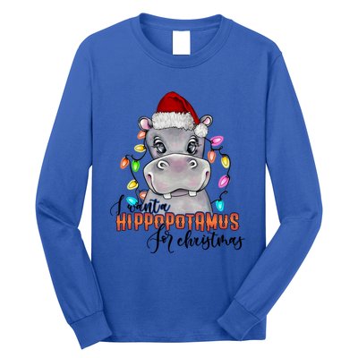 I Want A Hippopotamus For Christmas Funny Hippo Cute Gift Long Sleeve Shirt