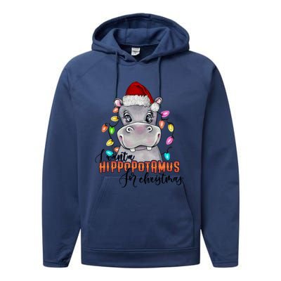 I Want A Hippopotamus For Christmas Funny Hippo Cute Gift Performance Fleece Hoodie