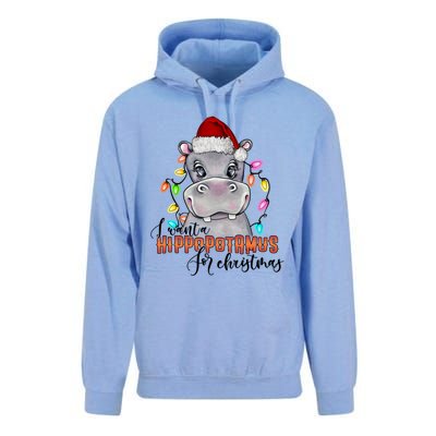 I Want A Hippopotamus For Christmas Funny Hippo Cute Gift Unisex Surf Hoodie