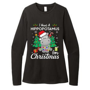 I Want A Hippopotamus For Christmas Cute Gift Xmas Costume Womens CVC Long Sleeve Shirt