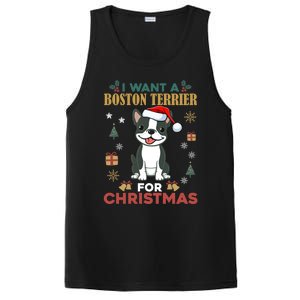 I Want A Boston Terrier For Christmas Cute Dog Lover Pajama Meaningful Gift PosiCharge Competitor Tank