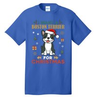 I Want A Boston Terrier For Christmas Cute Dog Lover Pajama Meaningful Gift Tall T-Shirt