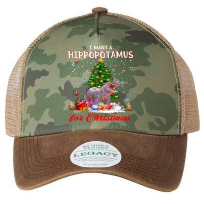 I Want A Hippopotamus For Christmas Xmas Hippo For Gift Legacy Tie Dye Trucker Hat