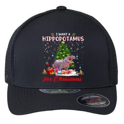 I Want A Hippopotamus For Christmas Xmas Hippo For Gift Flexfit Unipanel Trucker Cap