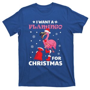 I Want A Flamingo For Christmas Cute Gift Ugly Xmas Pajama Gift T-Shirt