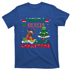 I Want A Boxer Dog For Christmas Xmas Boxer Reindeer Cute Gift T-Shirt