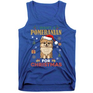 I Want A Pomeranian For Christmas Cute Dog Lover Xmas Pajama Gift Tank Top