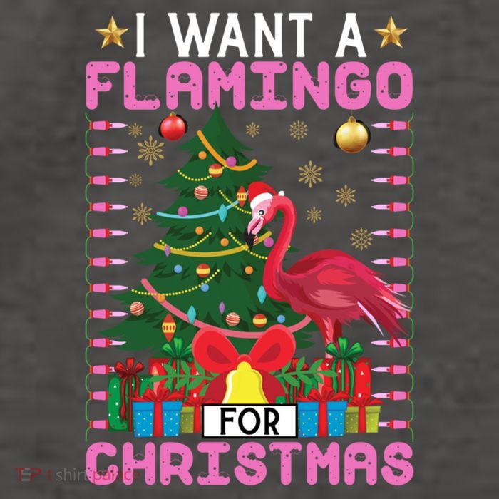 I Want A Flamingo For Christmas Ugly Sweater Flamingo Gift Vector Backpack