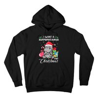 I Want A Hippopotamus For Christmas Hippo Christmas Pajamas Hoodie