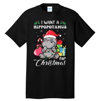 I Want A Hippopotamus For Christmas Hippo Christmas Pajamas Tall T-Shirt