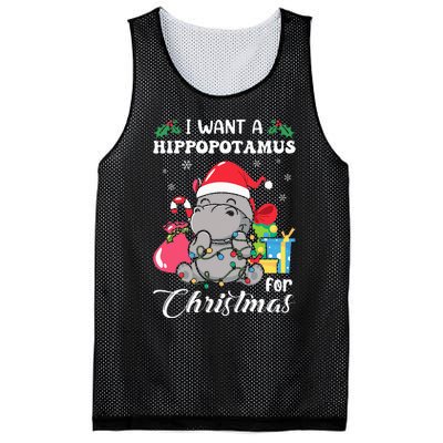 I Want A Hippopotamus For Christmas Hippo Christmas Pajamas Mesh Reversible Basketball Jersey Tank