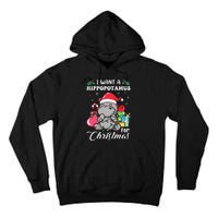 I Want A Hippopotamus For Christmas Hippo Christmas Pajamas Tall Hoodie