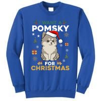 I Want A Pomsky For Christmas Cute Dog Lover Pajamas Family Cool Gift Sweatshirt