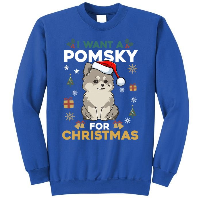 I Want A Pomsky For Christmas Cute Dog Lover Pajamas Family Cool Gift Sweatshirt