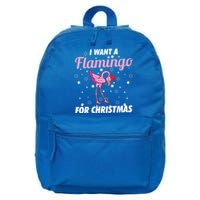 I Want A Flamingo For Christmas Funny Family Christmas Gift 16 in Basic Backpack