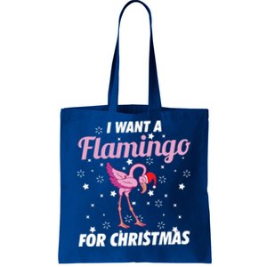 I Want A Flamingo For Christmas Funny Family Christmas Gift Tote Bag