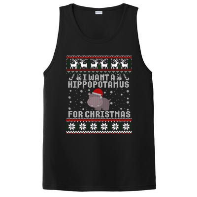 I Want A Hippopotamus For Christmas Hippo Ugly Sweater Gift PosiCharge Competitor Tank