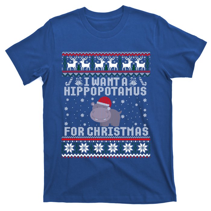 I Want A Hippopotamus For Christmas Hippo Ugly Sweater Gift T-Shirt