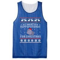 I Want A Hippopotamus For Christmas Hippo Ugly Sweater Gift Mesh Reversible Basketball Jersey Tank