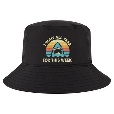 I Wait All Year For This Week Shark Lover Ocean Wildlife Cool Comfort Performance Bucket Hat