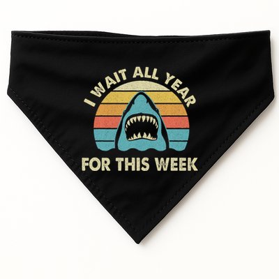 I Wait All Year For This Week Shark Lover Ocean Wildlife USA-Made Doggie Bandana