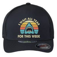 I Wait All Year For This Week Shark Lover Ocean Wildlife Flexfit Unipanel Trucker Cap