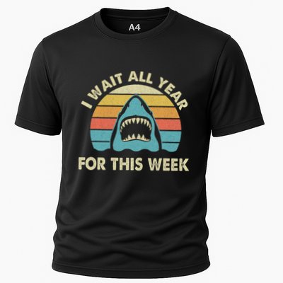 I Wait All Year For This Week Shark Lover Ocean Wildlife Performance Shirt