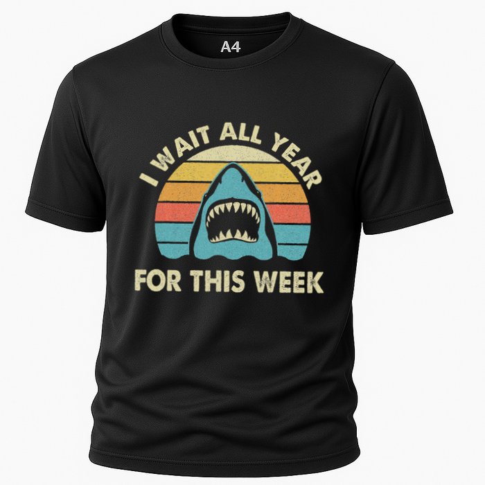 I Wait All Year For This Week Shark Lover Ocean Wildlife Performance Shirt