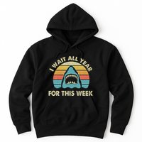 I Wait All Year For This Week Shark Lover Ocean Wildlife Hoodie