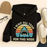 I Wait All Year For This Week Shark Lover Ocean Wildlife Hoodie