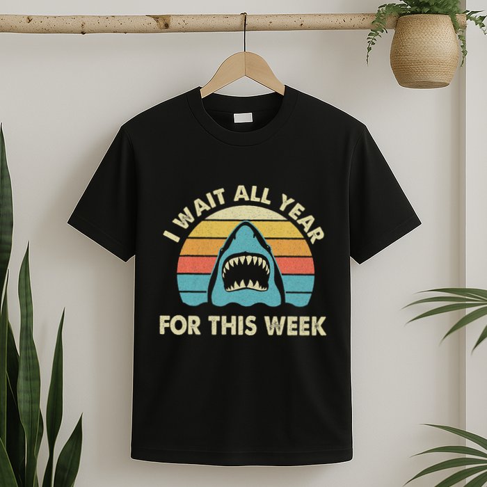 I Wait All Year For This Week Shark Lover Ocean Wildlife T-Shirt